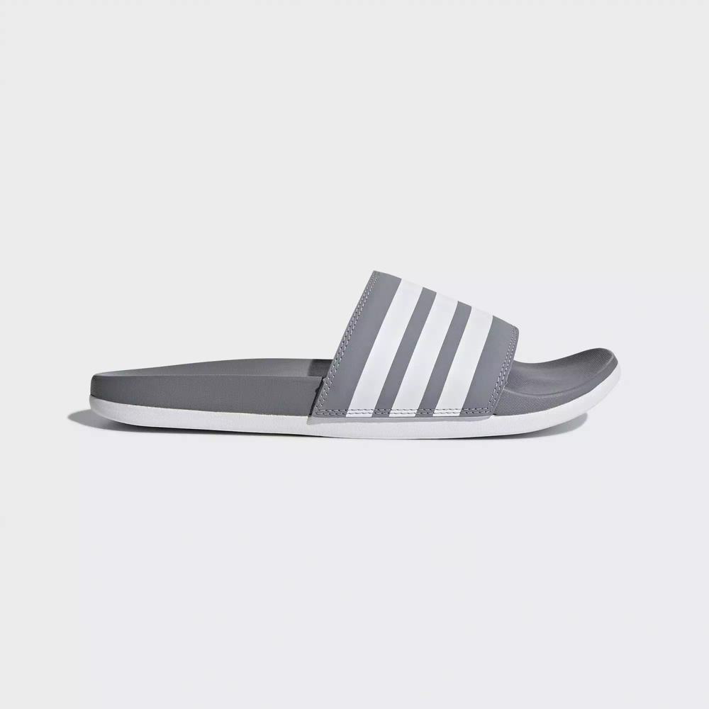 Adidas Adilette Cloudfoam Plus Stripes Chanclas Grises Para Hombre (MX-75028)